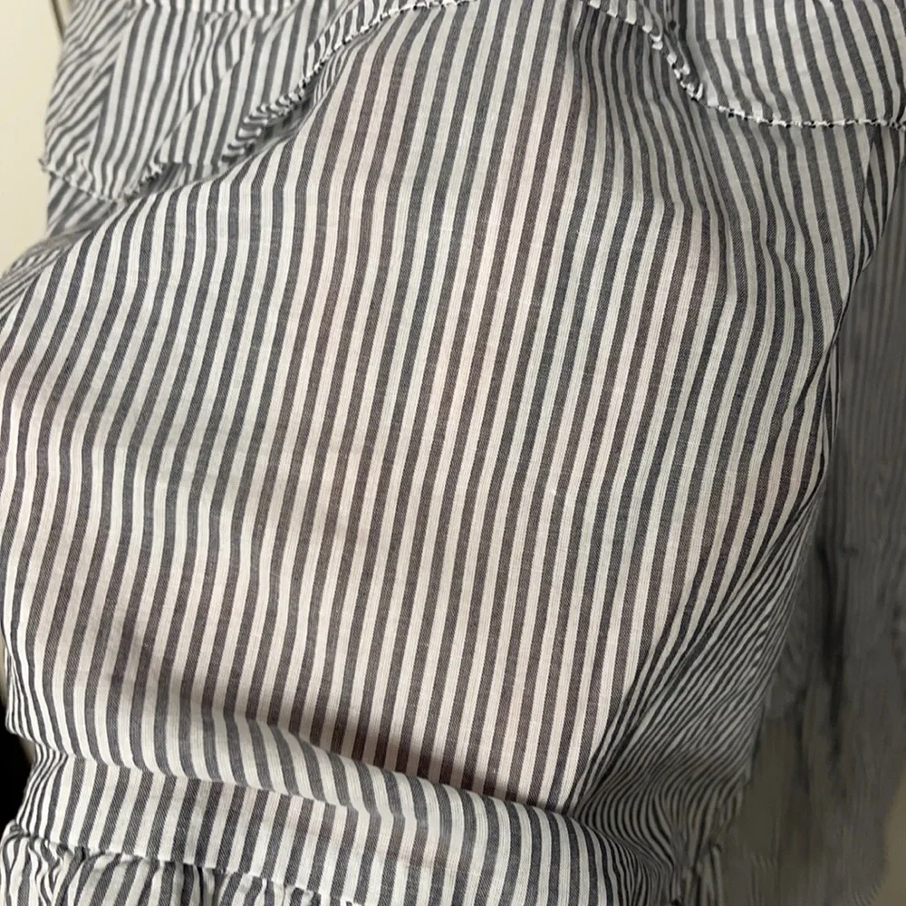 J.Crew Ruffle-sleeve cotton voile dress in stripe AX318